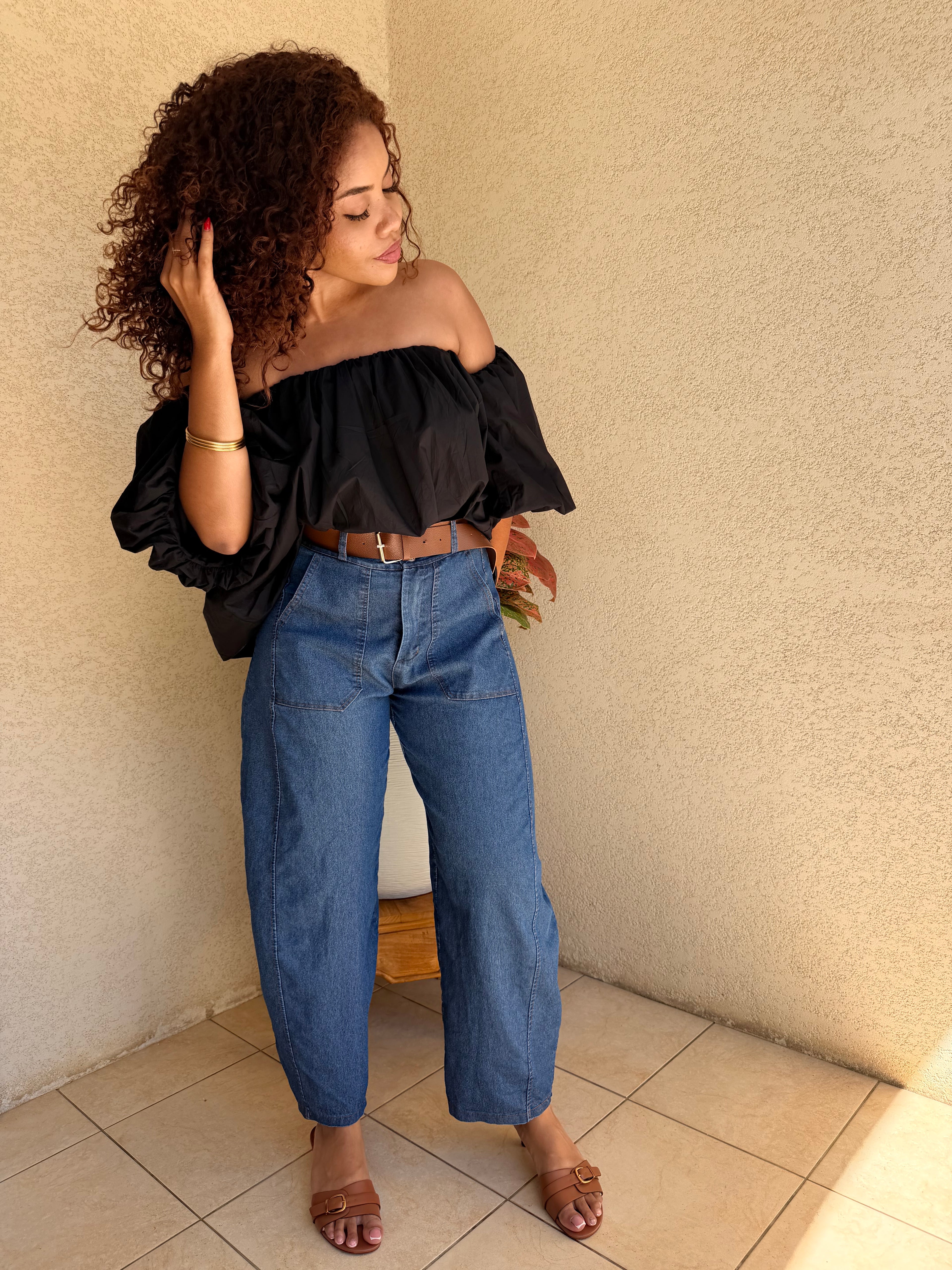 Pantalon Barrel en jean