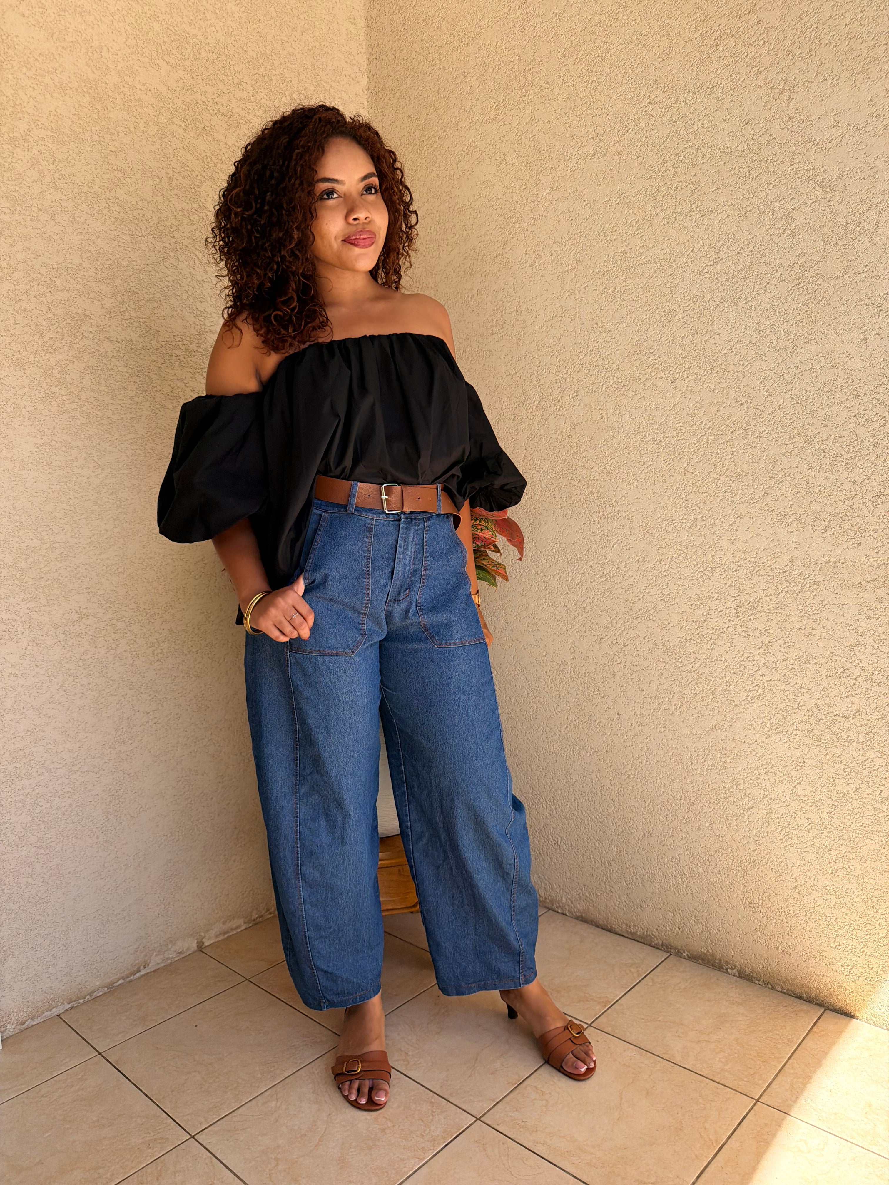 Pantalon Barrel en jean