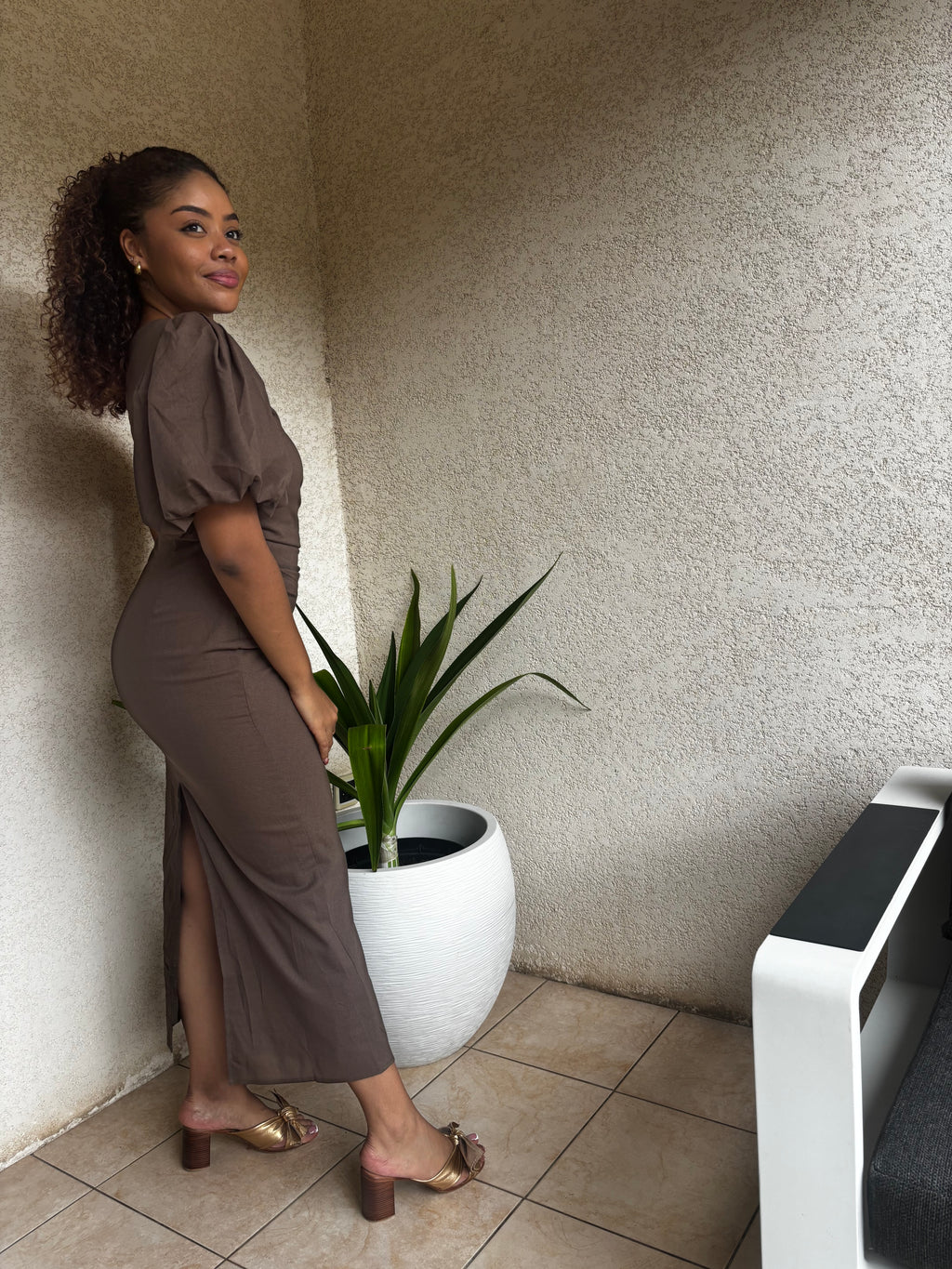 Robe longue monomanche - Sérina