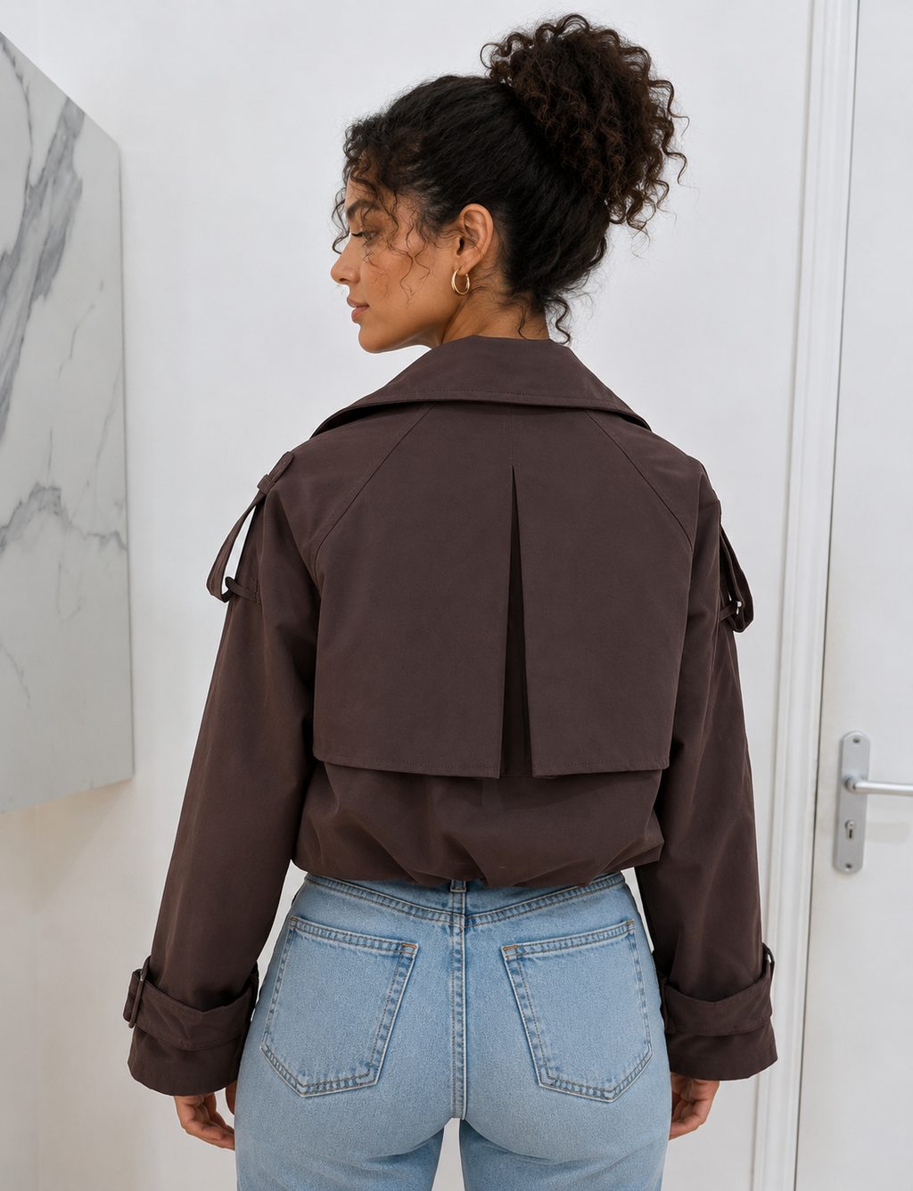 Trench court croisé