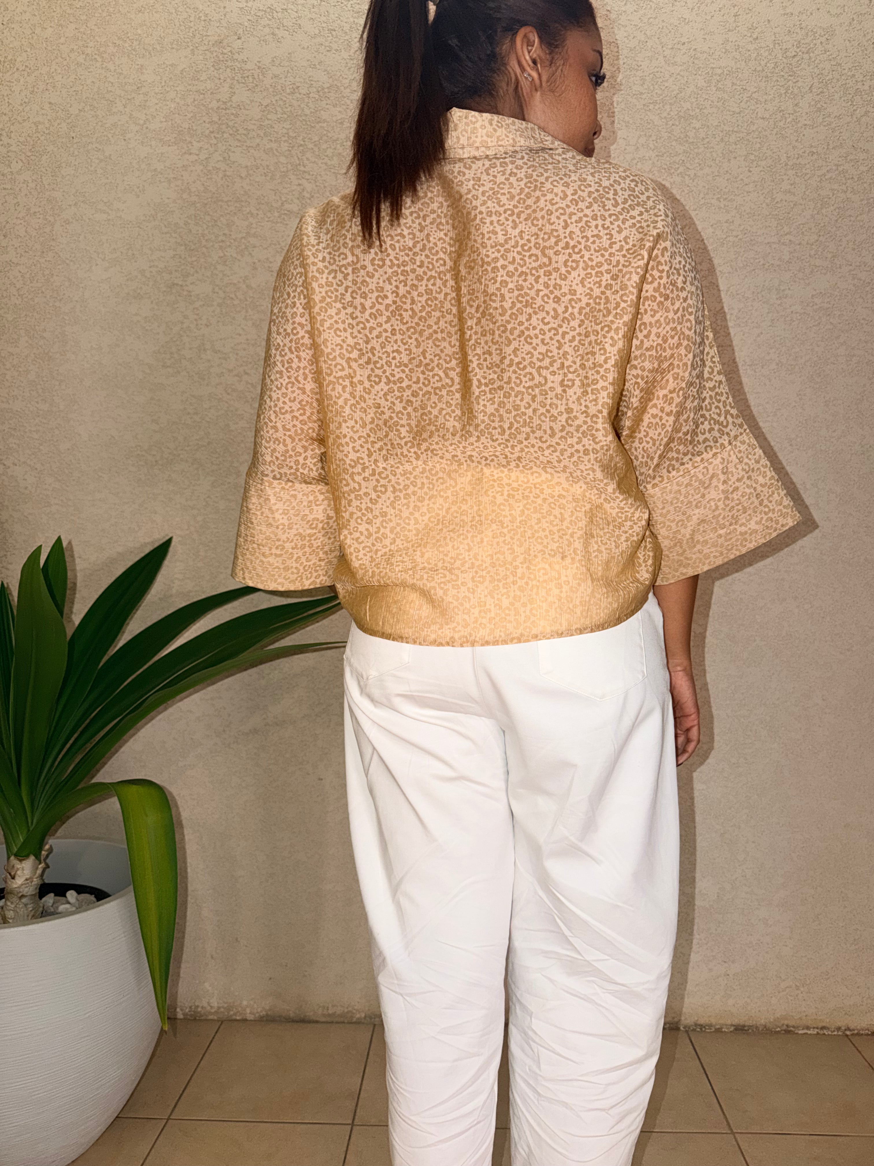 Chemise imprimée léo manches larges