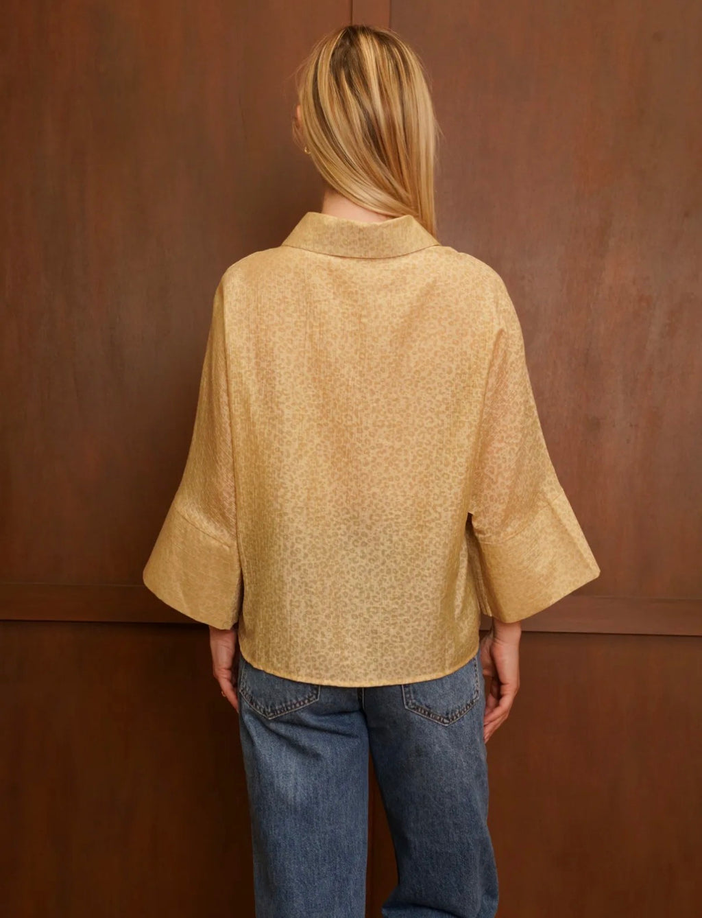 Chemise imprimé léo manches larges